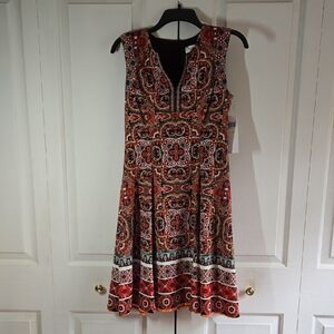 Maggy L Multicolor Bohemian Sleeveless A-line Mini Dress